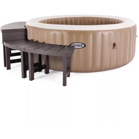 Intex 28515 Set di Panchine per PureSpa Rotonda 4 posti 2 pezzi medi e 2 pezzi alti marrone scuro