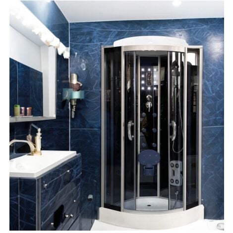 doccia idromassaggio decor bagno "vesta" con sedile 90x90x215 cm