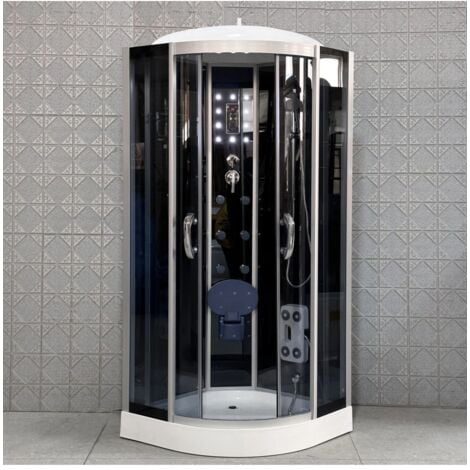 doccia idromassaggio decor bagno "vesta" con sedile 90x90x215 cm