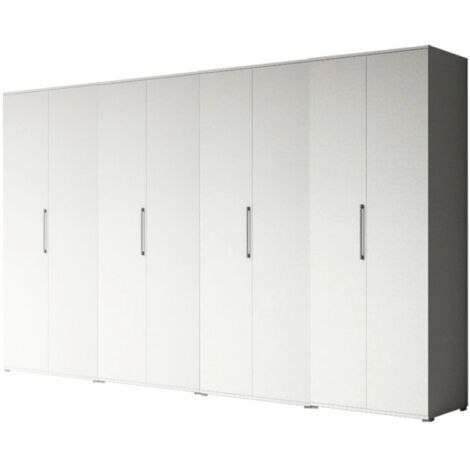 armadio 8 ante battenti bianco 320x52x207 cm