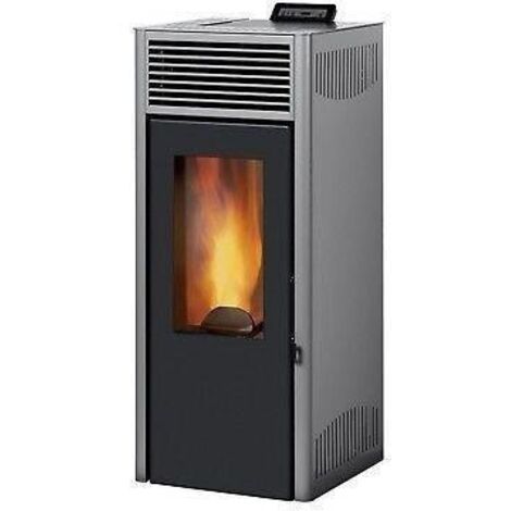 stufa a pellet ventilata invicta "nuova nola plus" grigio 9,5 kw