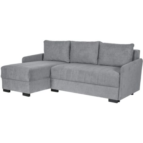 divano con penisola reversibile bellahome "gemini" grigio, 208x148x91 cm