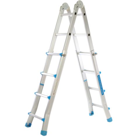 scala multiposizione in alluminio easy system 4+4 gradini