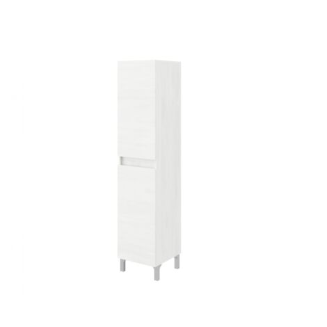 Colonna bagno a terra rovere bianco con ante reversibili