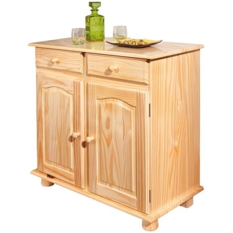 Mobile buffet pamina 2ante+2cassetti 88x43x87h pino massello finitura naturale - Inter Link