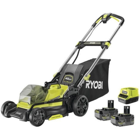 tagliaerba a batteria ryobi "ry18lmx40c-240" taglio 40 cm 18v, due batterie 4.0ah incluse