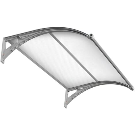 pensilina essenza in policarbonato opaco con led e profilo centrale grigio 150x100 cm