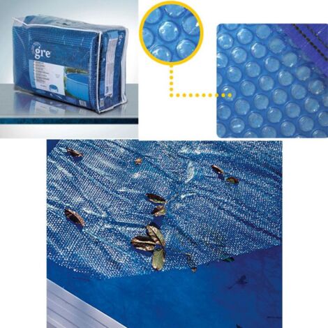 Gre CPROV730 - Cobertor de Verano para Piscina Ovalada de 730 x 375 cms, Color Azul
