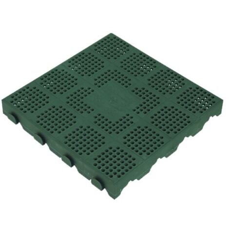 piastrella da esterno autobloccante verde, 400x400x48 mm.