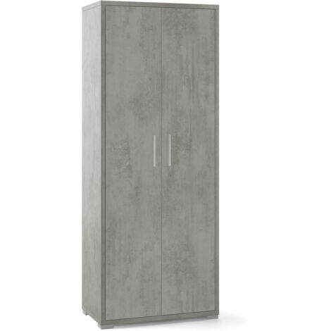 Mobile 2 Ante con Ripiani Colore Grigio Cemento cm 71x41x h. 182