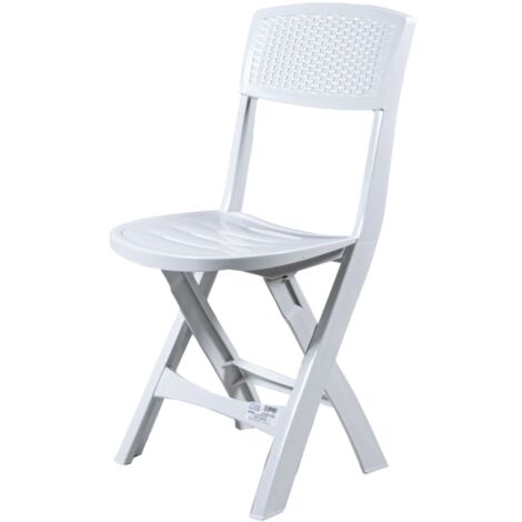 sedia da esterno pieghevole "mistral" in polipropilene bianco 39x47x81 cm