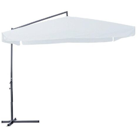 Garden Friend Ombrellone quadro 3x3x3h m con braccio laterale bianco