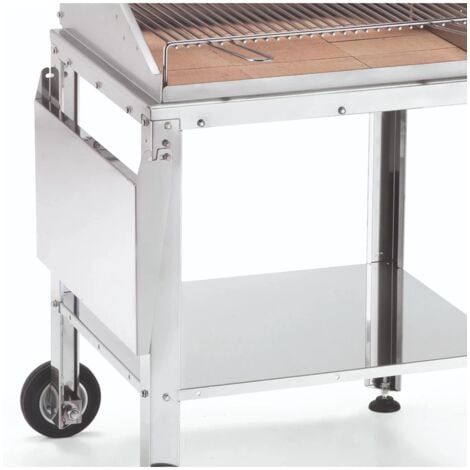 barbecue a legna/carbone best steel 56659/x in acciaio inox, 110x60x109 cm - ompagrill