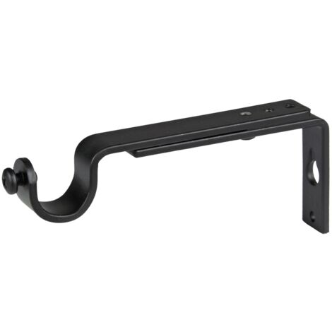 2 supporti 11-15 cm neri piattina per tubo tenda diametro 20 mm