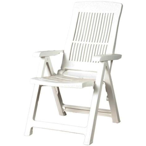 Poltrona da giardino pieghevole in polipropilene bianca – Dimensioni 60x61x109 cm – Struttura resistente agli agenti atmosferici – Peso 6 kg – Saturnia (1/10)