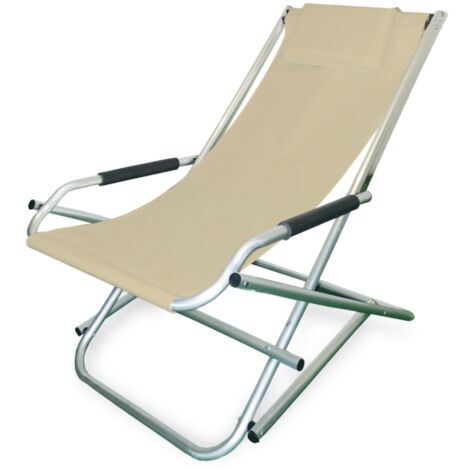Garden Friend Sdraio Elba Basculante in alluminio e PVC 600D 60x97x70h cm Colore Beige