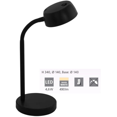 EGLO - Lampada Da Scrivania Industrial Libertad 1 Luce Metallo Nero E Marrone