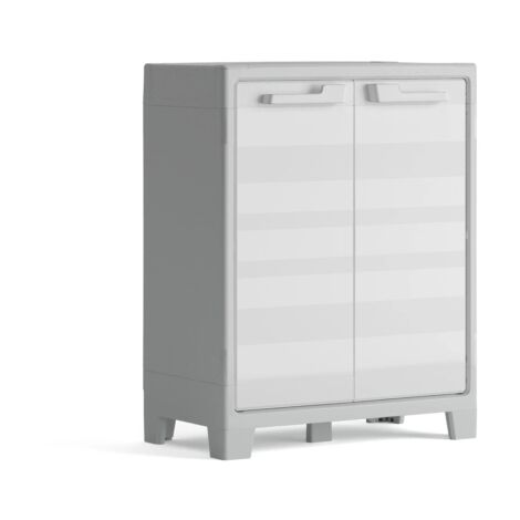 armadio basso keter "maximo" in resina grigio chiaro 80x44x100 cm