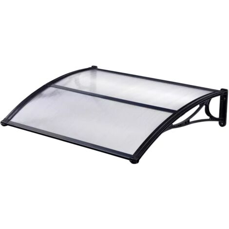 pensilina essenza in policarbonato trasparente profilo centrale nero 120x80 cm