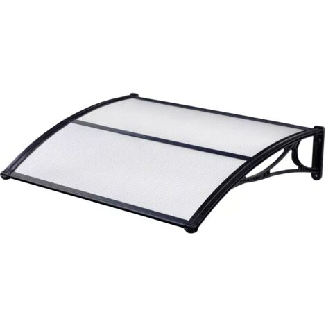 pensilina essenza in policarbonato satinato con profilo centrale nero 120x100 cm