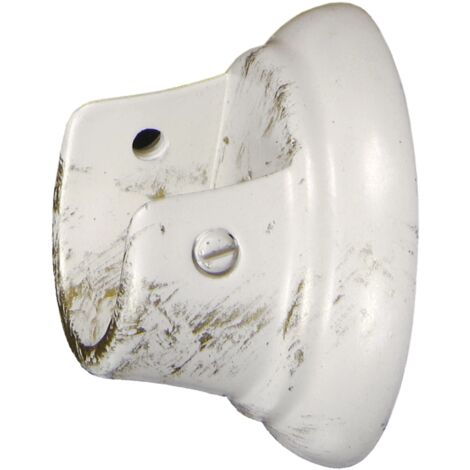 2 supporti avorio oro laterali per tubo tenda diametro 20 mm