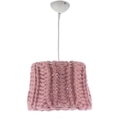 lampada a sospensione "dolly" in metallo e acrilico rosa, e27 (1/4)