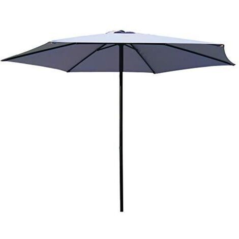 Garden Friend Ombrellone Push up Ø3x2,42h m grigio struttura in acciao (1/4)