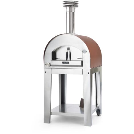 forno pizza a gas con carrello fontana "margherita" colore rosso 2 pizze