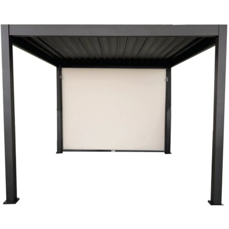 tenda laterale oscurante per pergola bioclimatica eurogarden "atena ed era" in textilene ecrù lato 3 mt