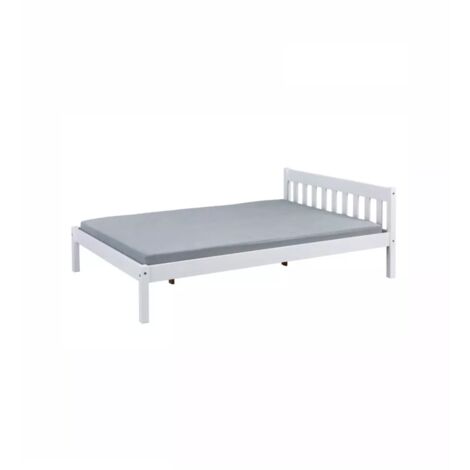 Letto David Per Bambini E Ragazzi In Legno Di Pino Massello 200x90cm Con Materassi In Spugna Inclusi - Grigio