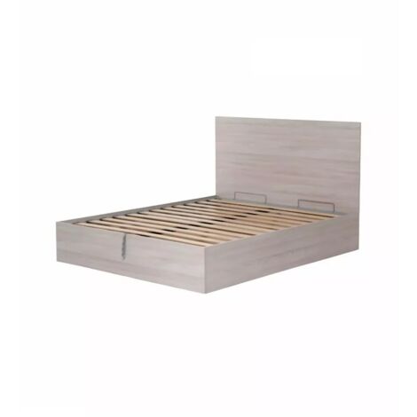 letto matrimoniale "hi box" olmo naturale con rete e contenitore 160x190 cm