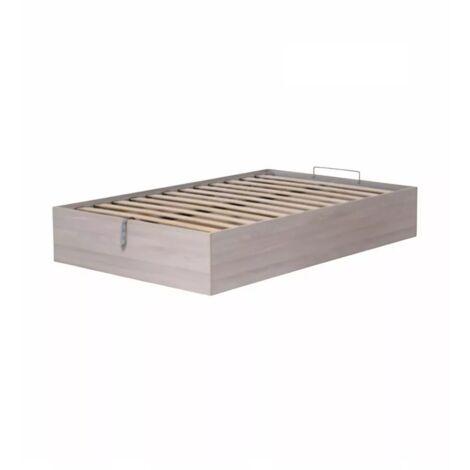 letto 1 piazza e mezza "bed box" olmo naturale con rete e contenitore, 120x190 cm