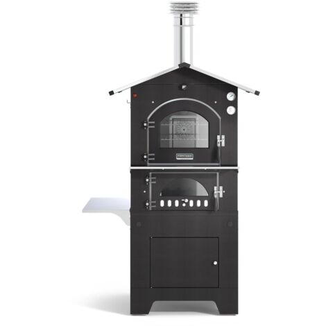 forno pizza a legna fontana "gusto 80x45" colore antracite 2 pizze