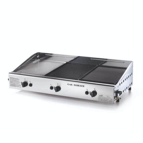 barbecue a gas ompagrill con plancha tripla 3 bruciatori 83x44x21,5 cm