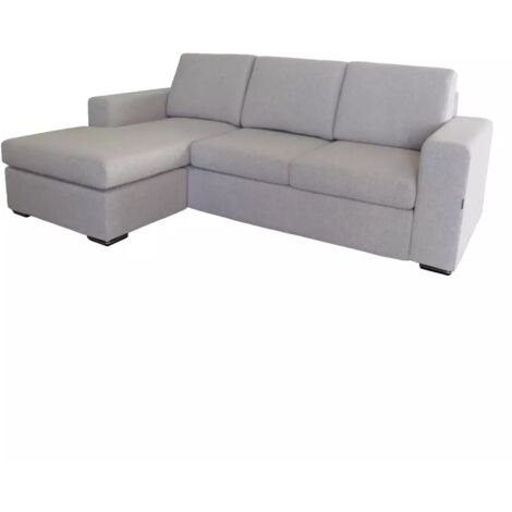 Divano Letto Con Penisola Destra In Tessuto Grigio – Con Pouf E Contenitori – 254x193x88 Cm – Massimo Comfort E Praticità - 5