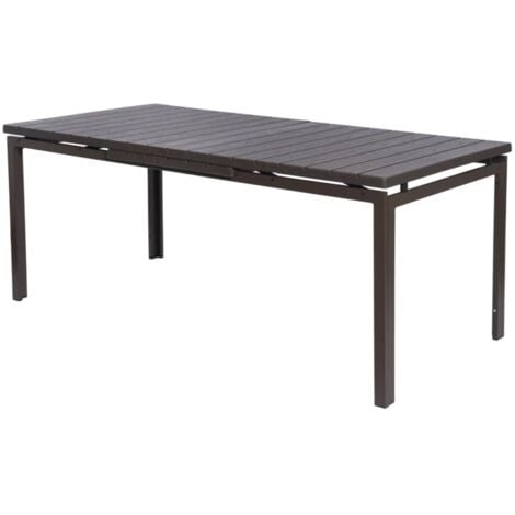 tavolo da esterno allungabile "california" in ferro e polietilene antracite 180/240x90x75 cm