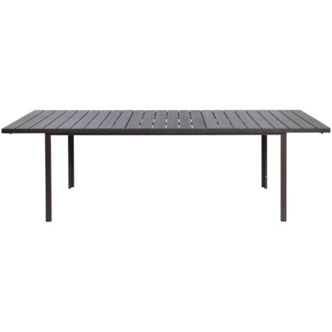 tavolo da esterno allungabile "california" in ferro e polietilene antracite 180/240x90x75 cm