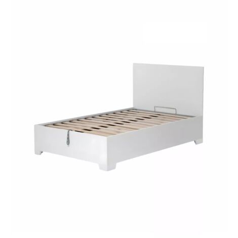 letto piazza e mezza contenitore con piedini "hi box" bianco 120x190 cm