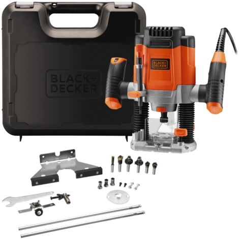 elettrofresatrice 1200 w in valigetta con 6 frese - black decker kw1200eka-qs.