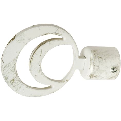 2 pomoli avorio oro a cerchio terminale per tubo tende diametro 20 mm