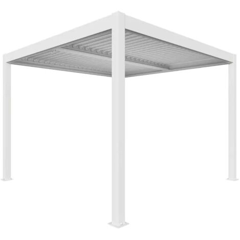 pergola bioclimatica verdelook "atena new" in alluminio bianco 3x3 m (1/3)