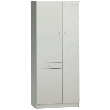 armadio portabiancheria 3 ante 1 cassetto, 77x34x183 cm