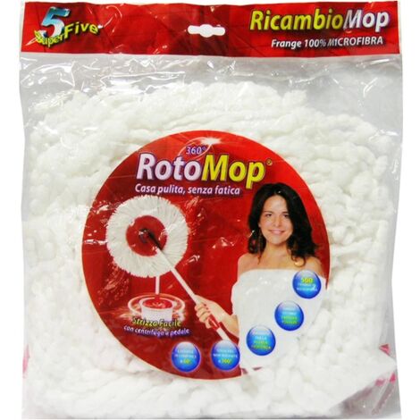 Panni Di Ricambio In Microfibra Per Rotomop Super Five - 3 Pezzi, Diametro 16cm - Foto 6