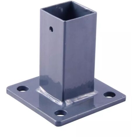 piastra di fissaggio per palo in metallo grigio 40x40 cm