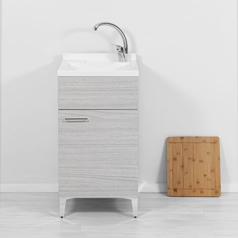 lavatoio "slim" rovere grigio, 45x50x83 cm (1/10)