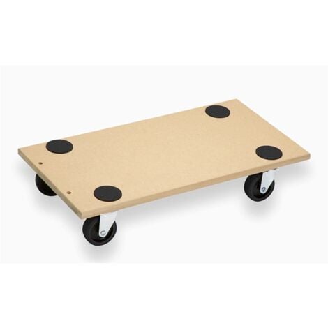 carrello a pianale in mdf, ruote in poliammide
