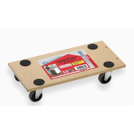 carrello a pianale in mdf, ruote in plastica