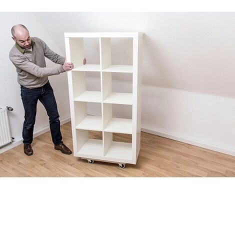 carrello a pianale in mdf, ruote in plastica