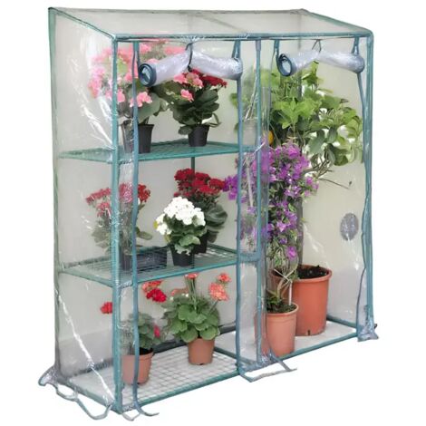 serra da giardino verdemax "bounganvillea big" con 3 ripiani 143x48x152 cm