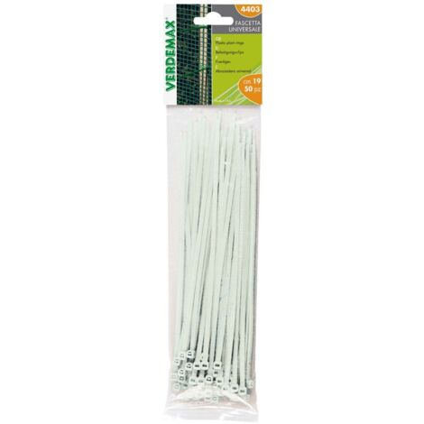 FASCETTA DENTELLATA AUTOBLOCCANTE 50PZ BIANCO